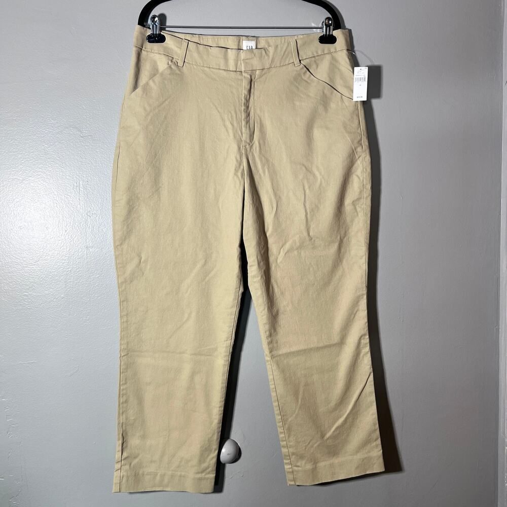 GAP Slim Ankle Khaki Pants Size 16 Women’s Tan Stretch Chino NWT Workwear